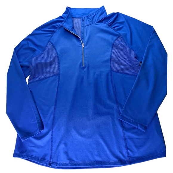 FRUIT OF THE LOOM ACTIVE MESH SEMI-FITTED ZIP RUNNING TOP NWT - 1X - Picture 10 of 13